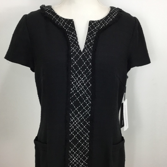 HP๐ Karl Lagerfeld Black Sheath Tweed Dress 14 - Picture 8 of 10